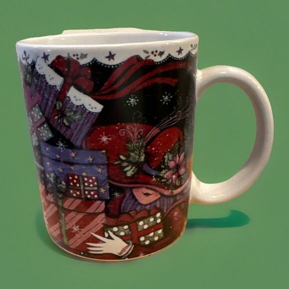 Festive Red Hat Coffee Mug Cup Lang and Wise Collector Mugs W/ Box Christmas #43 - Picture 1 of 6